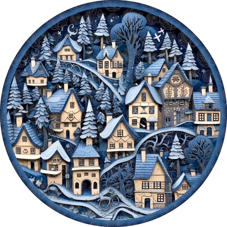Wood Carving Effect Winter Scene – GBH21884